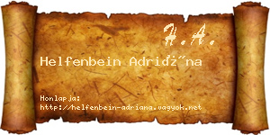 Helfenbein Adriána névjegykártya